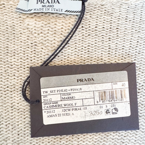 NWT Prada Cashmere Wool Bolero Sweater in Marmo Gray Size 40 (US 4) - Picture 6 of 13